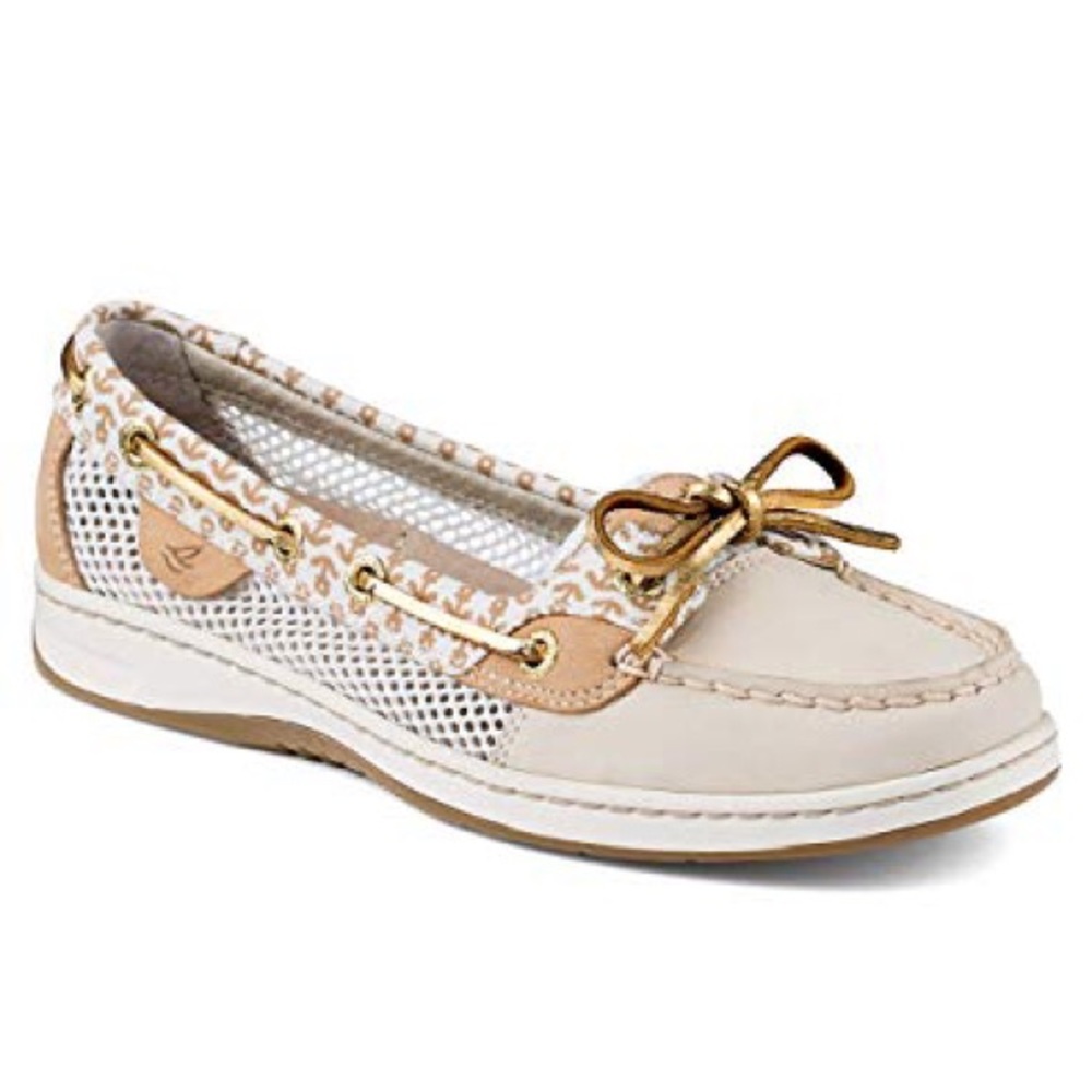 Women’s Cream and Tan Mesh Boat Shoe - Casual Slip-On
